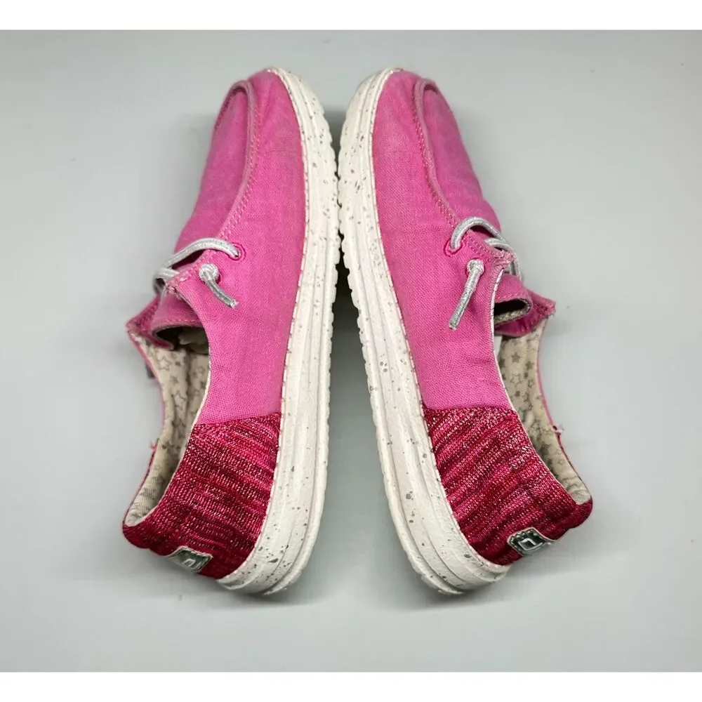 Hey Dude Wendy Youth Shoes, Funk Fuxia, Size‎ Y2/ L3, Pink